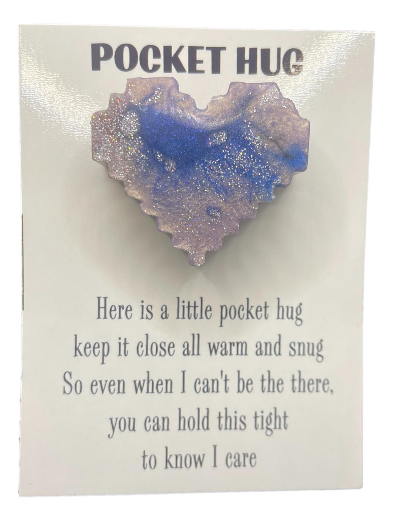 Soft Lavender and Blue Pocket Hug Heart