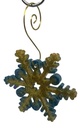 Snowflake Tree Ornament Teal & Gold