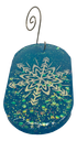 Blue Glitter Opal Snowflake Tag Tree Ornament