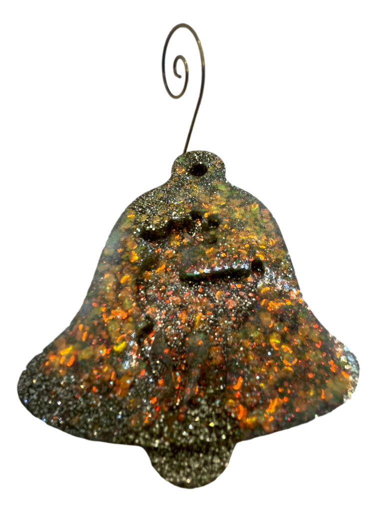 Gold Glitter Bell Tree Ornament