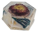 Clear Hexagon Trinket Dish With Flowers