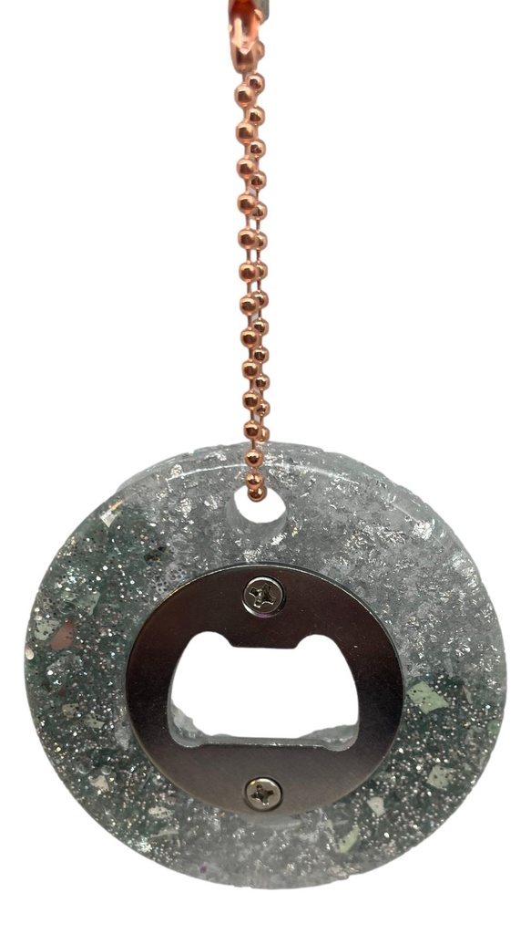 Round Silver Glam Bottle Opener