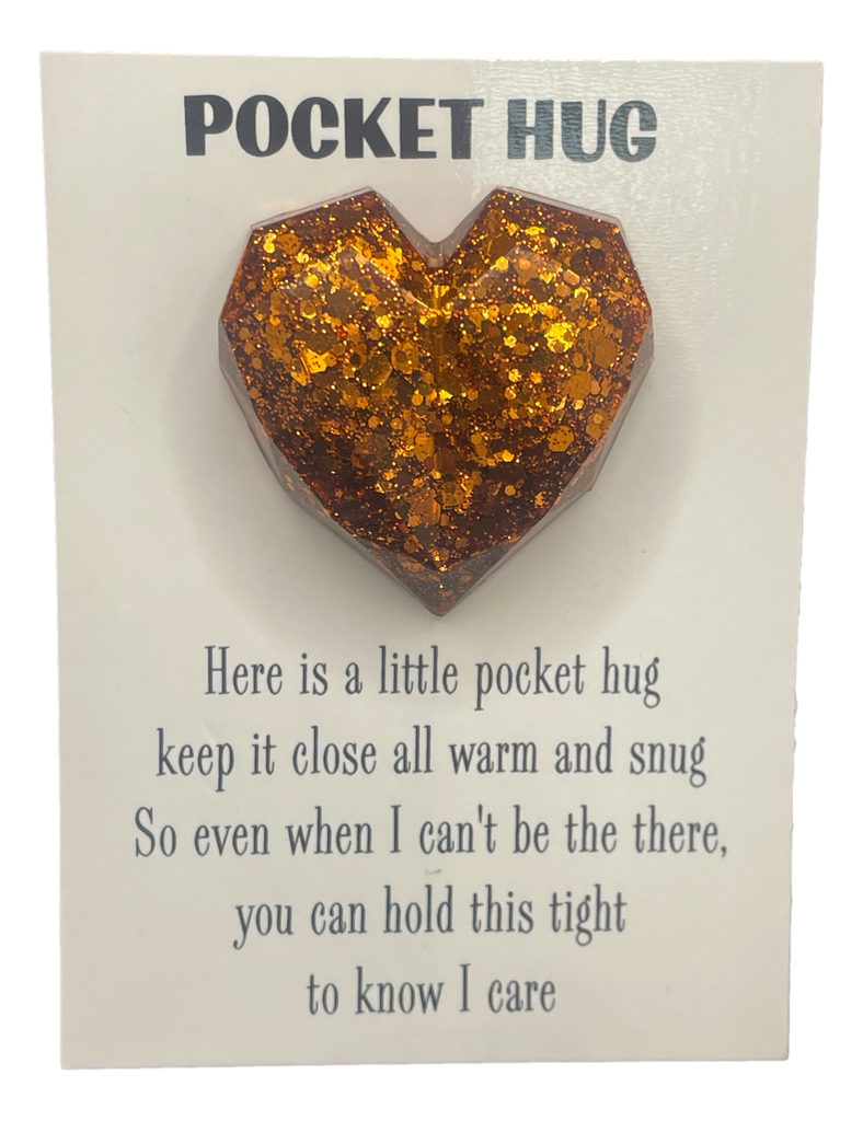 Copper Penny Glitter Pocket Hug Heart