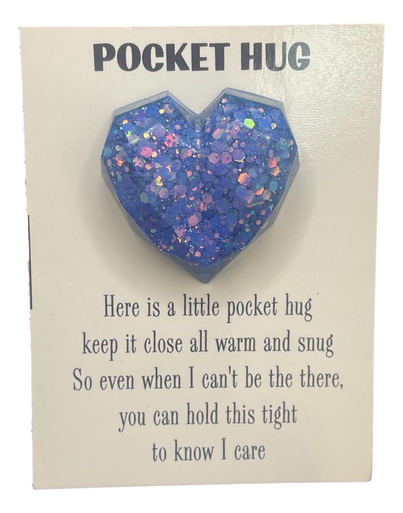 OMG Cornflower Blue Glitter Pocket Hug Heart