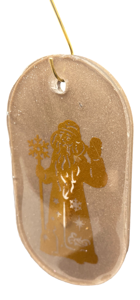 Old Fashioned Santa Oval Tag Tree Ornament