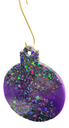Purple with Purple Glitter Ball Ornament