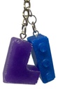 Purple & Blue Lego Keychain
