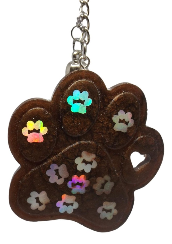 Chocolate Brown Pawprint Keychain