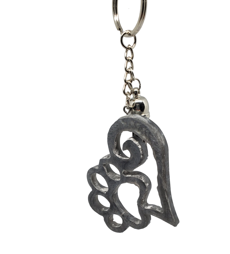 Gorgeous Grey Open Heart Paw Print Key Chain