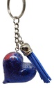 Big Blue Puff Heart Keychain