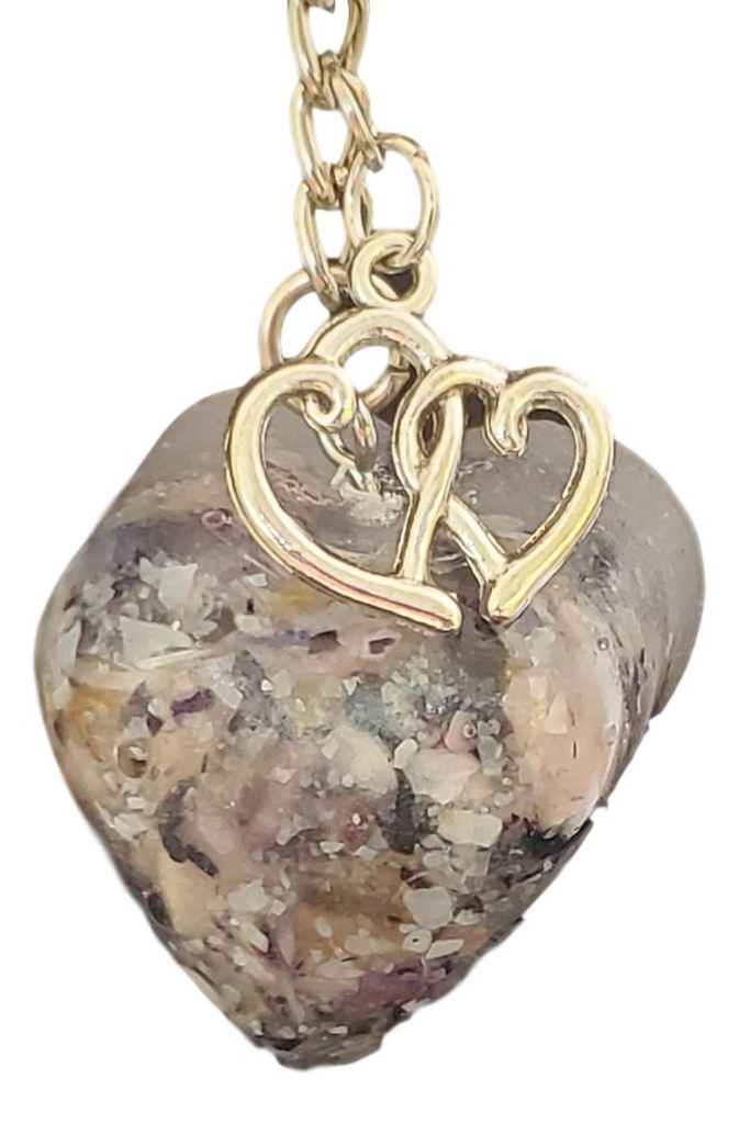 Purple Clam Shell Heart Keychain