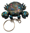 Blue & Gold Glitter Crab Shaker Keychain