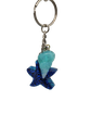 Deep Blue Glitter Starfish Keychain with Charms