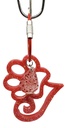 Red Heart Paw Print Key chain