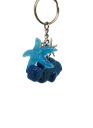 Dark Teal Blue Glitter Clownfish Keychain