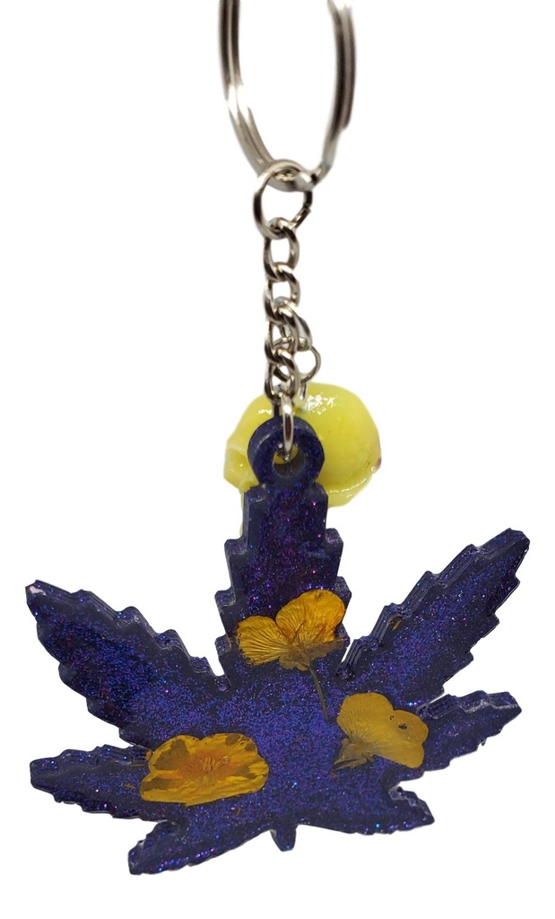 Buttercup Hemp Leaf Keychain