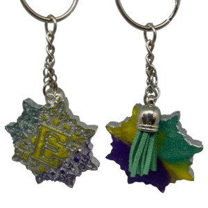 Floral 6-pointed Initial Keychain