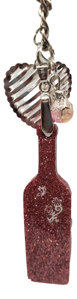 Old Rose Wine Bottle Keychain