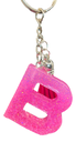 Sweet and Gorgeous Pink Glitter Initial Keychain