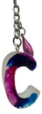 Blue & Pink Ink Alphabet Keychain