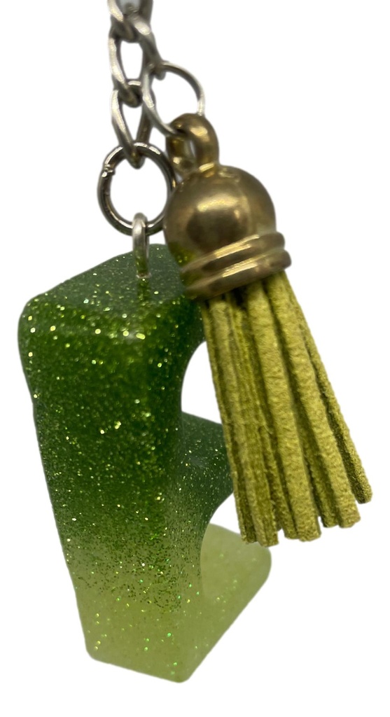 Blended Green Alphabet Keychain