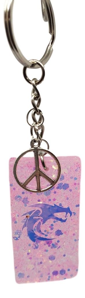 Holographic Dragon Art Glitter Keychain