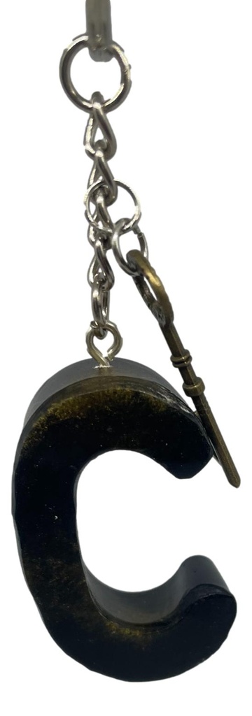 Black with Camouflage Green Alphabet Keychain
