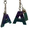Gorgeous Purple and Teal Glitter Initial Keychain