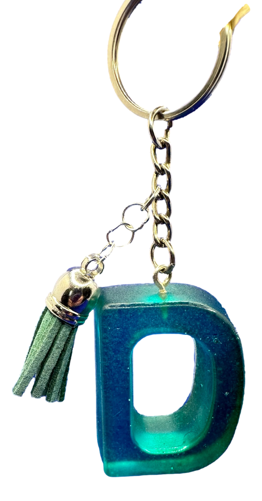 Ocean Blue Alphabet Key Chain D