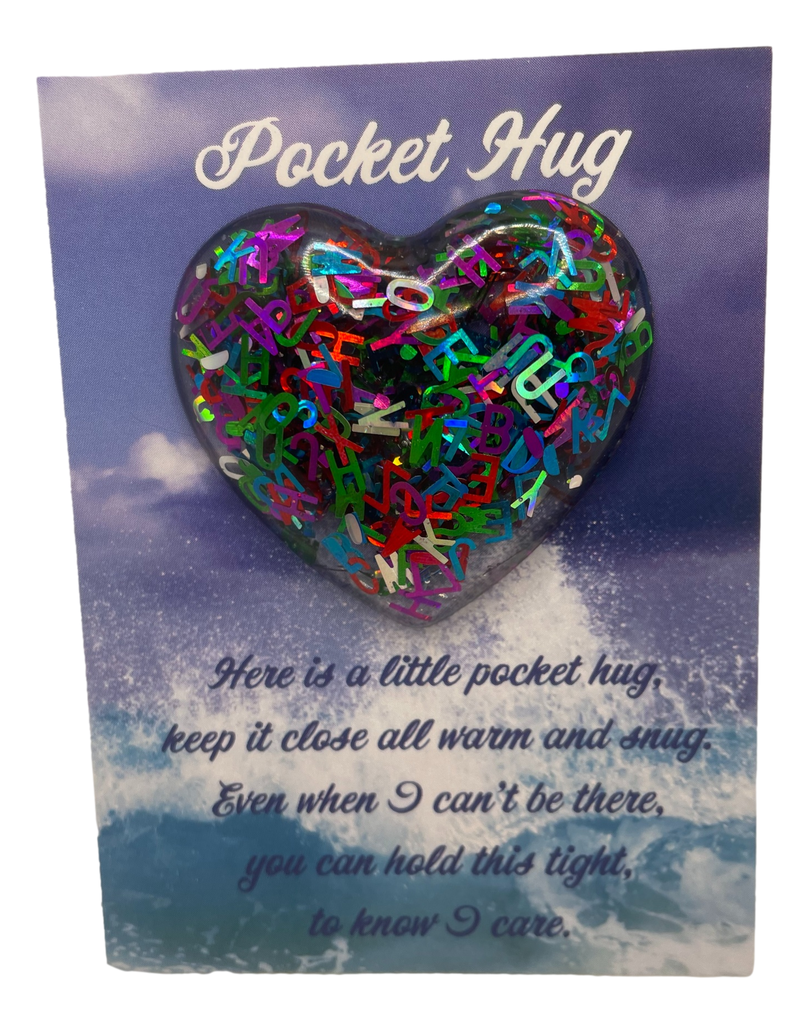 Shiny Letters Pocket Hug Heart