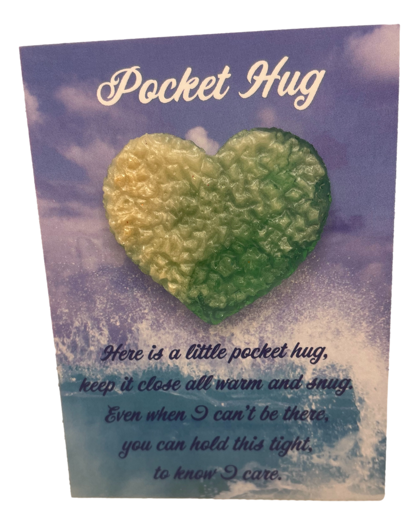 Soft Green & Cream Druzy Pocket Hug Heart