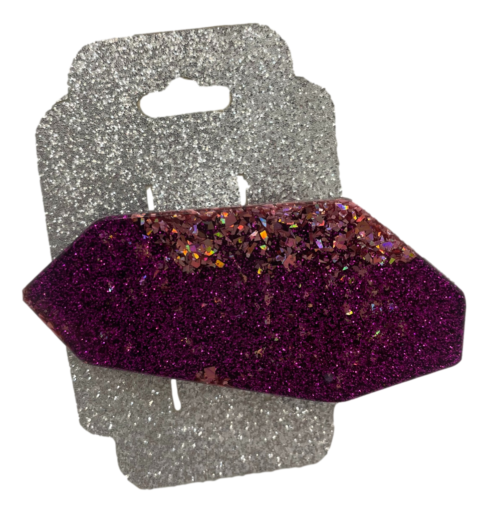 Wine Glitter Hair Clip