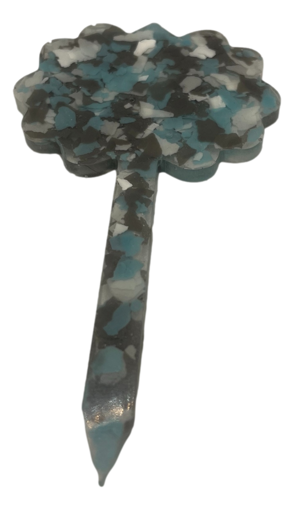 Blue Camo Flower Plant Stake