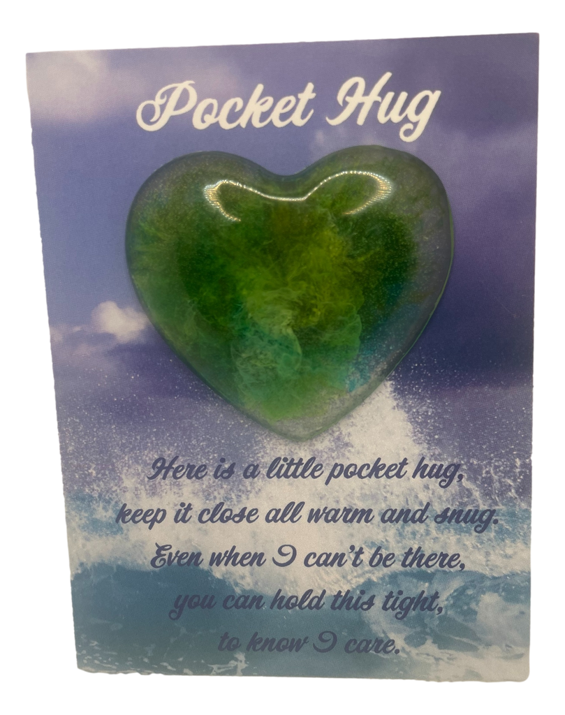 Green Ink Swirl Pocket Hug Heart