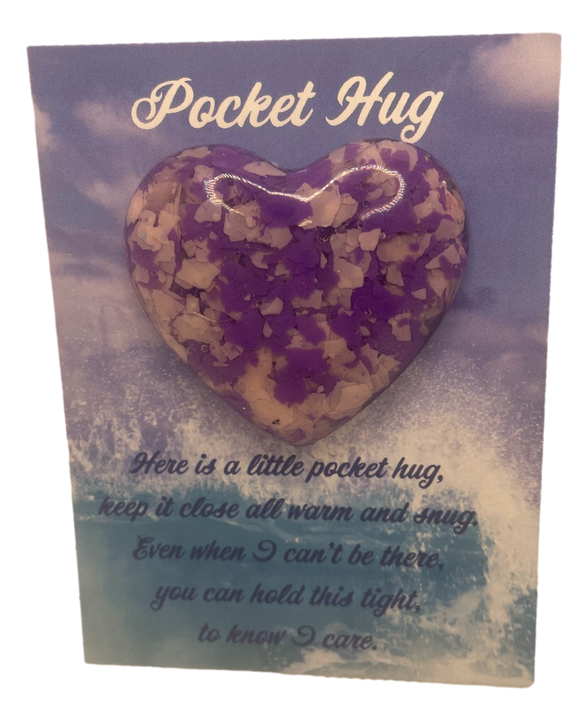 Purple Camo Pocket Hug Heart