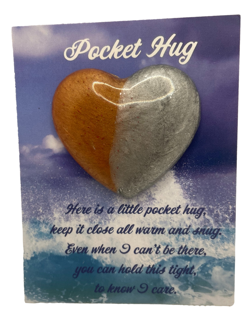 Silver & Brassy Gold Pocket Hug Heart