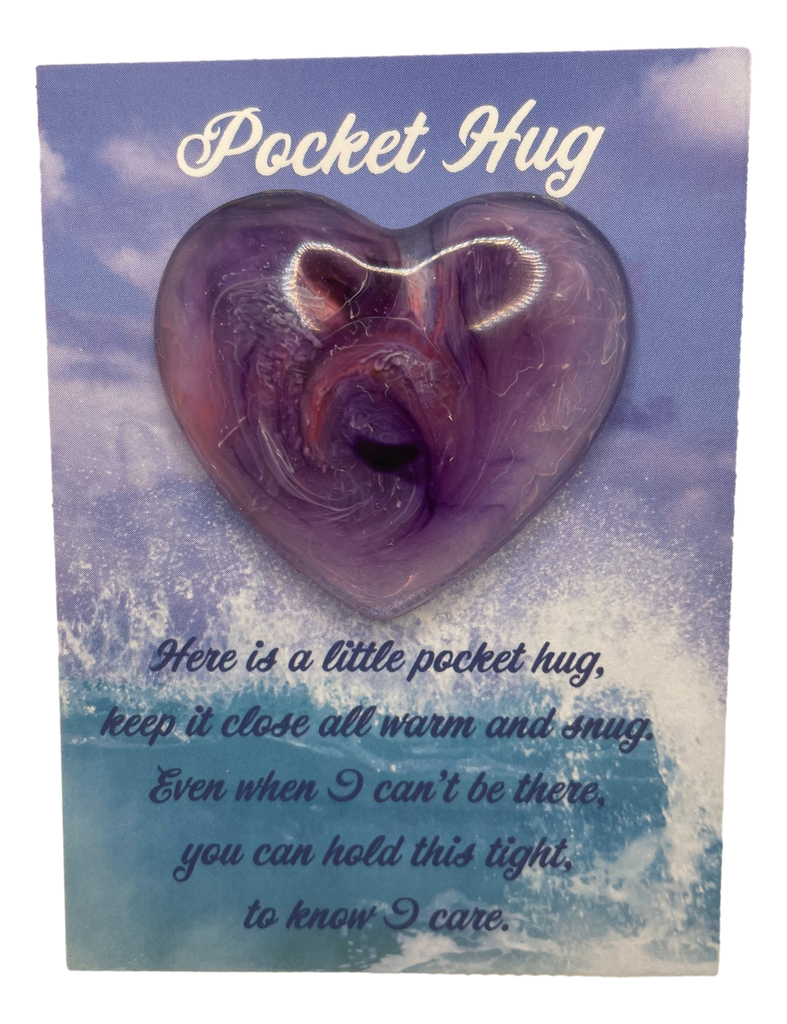 Purple Ink Swirl Pocket Hug Heart
