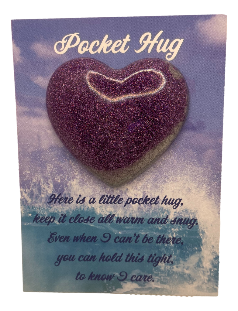 Purple Glitter Pocket Hug Heart