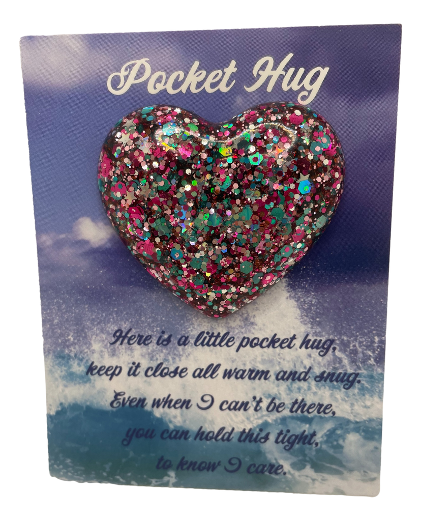 Multi-coloured Party Glitter Pocket Hug Heart