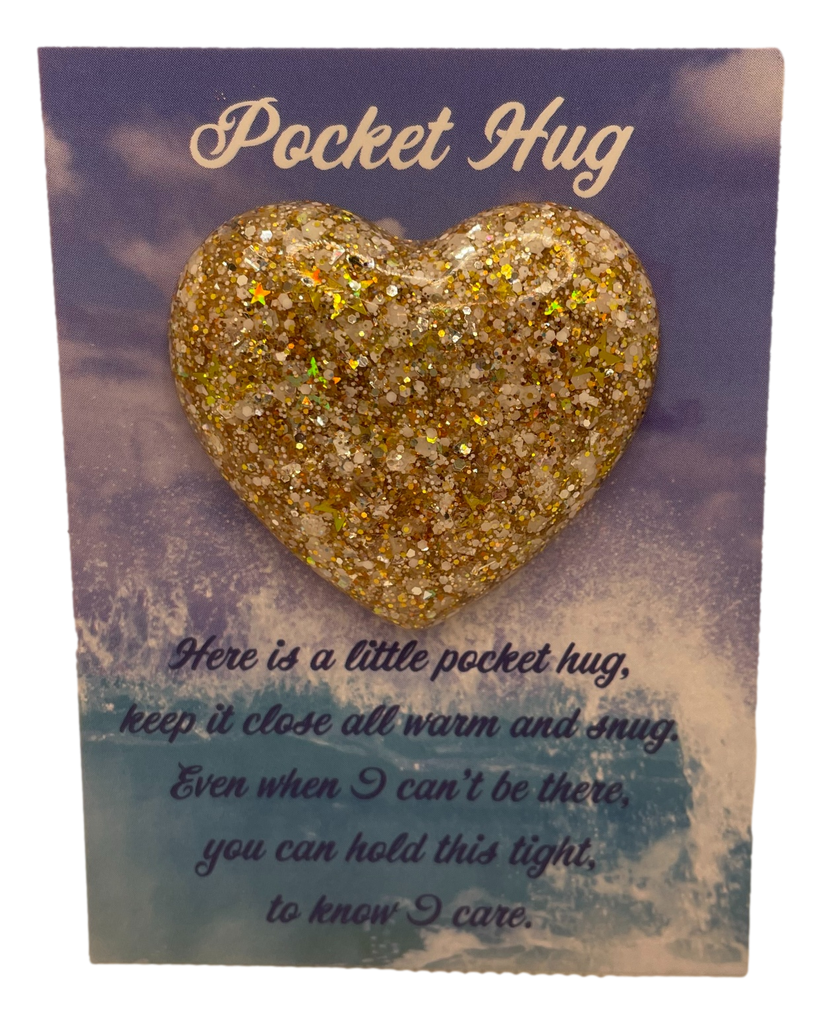OMG Black with Teal Glitter Pocket Hug Heart (copy)