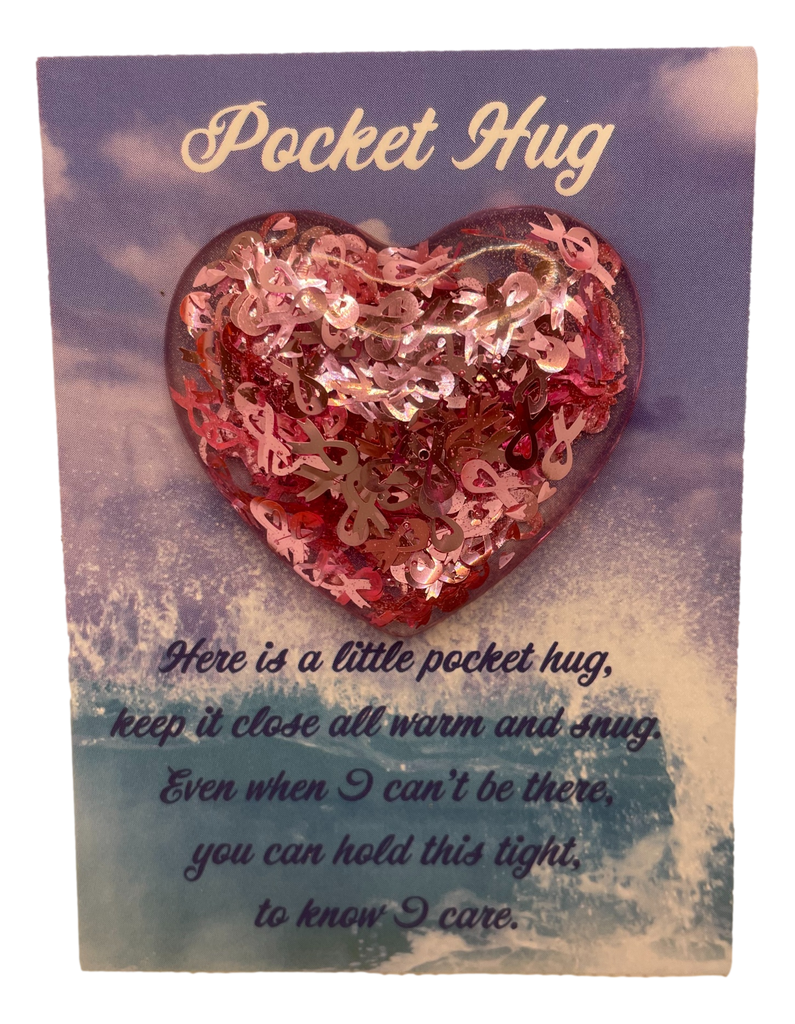 Pink Ribbon Pocket Hug Heart