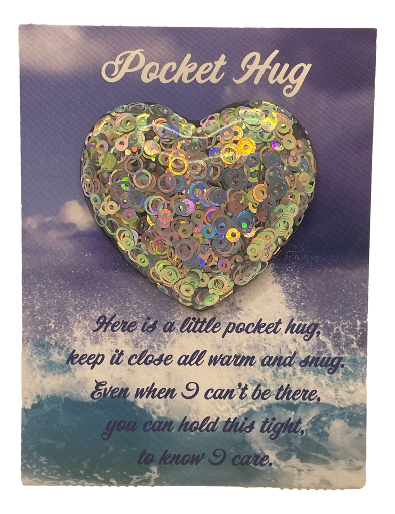 Holographic Bubble Pocket Hug Heart