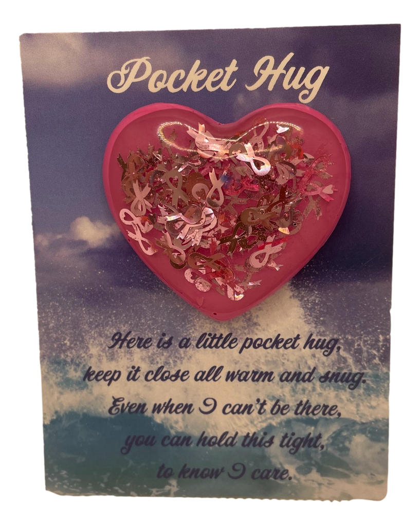 Pink Ribbon Pocket Hug Heart