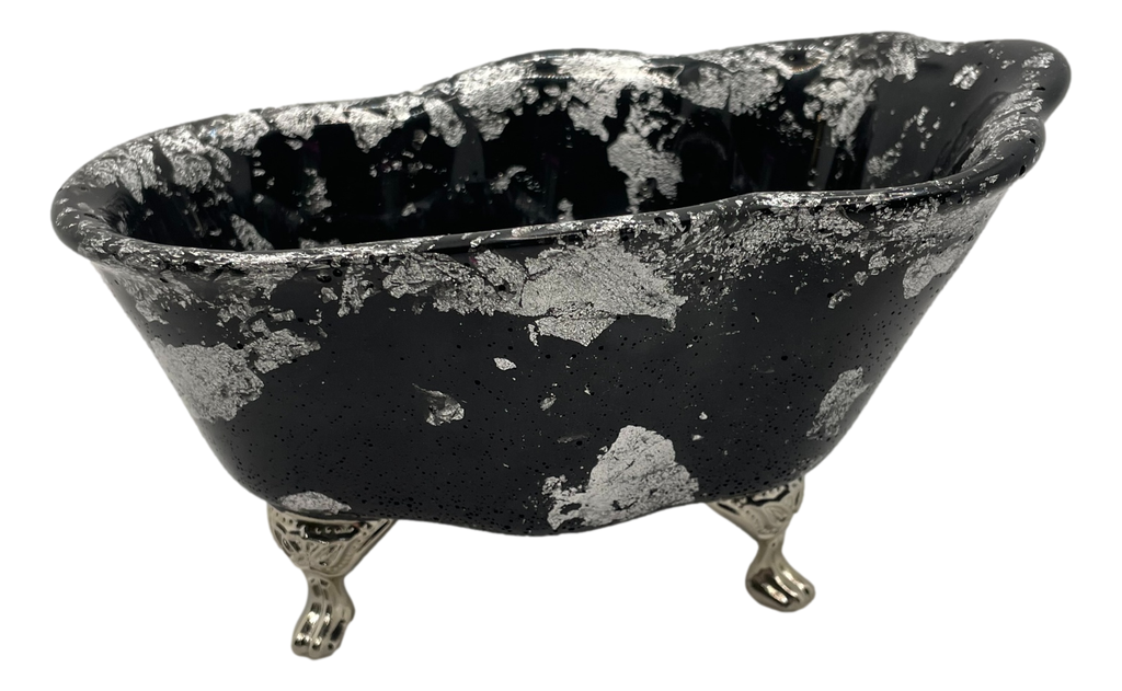 Large Black & Silver Clawfoot Tub Soap Dish