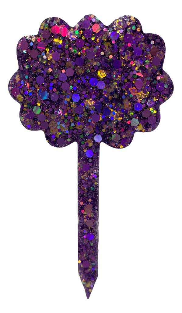Gorgeous Lavender Glitter Floral Plant Stake