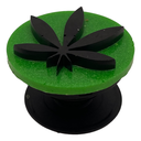 Black on Lime Green Pot Leaf Phone Grip