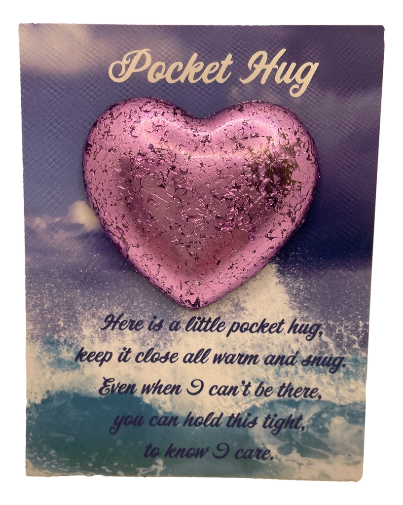 Purple Foiled Pocket Hug Heart