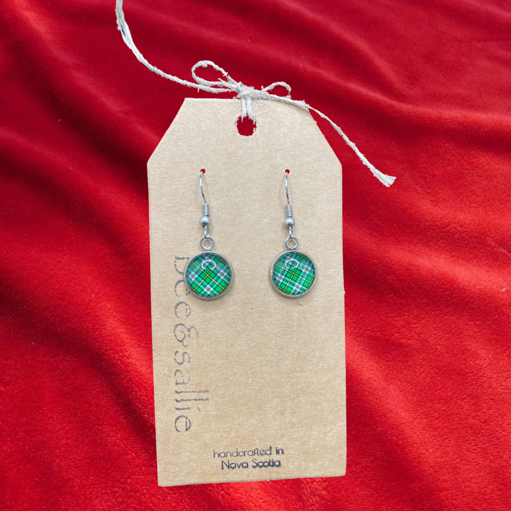 Tartan Round Drop Earrings