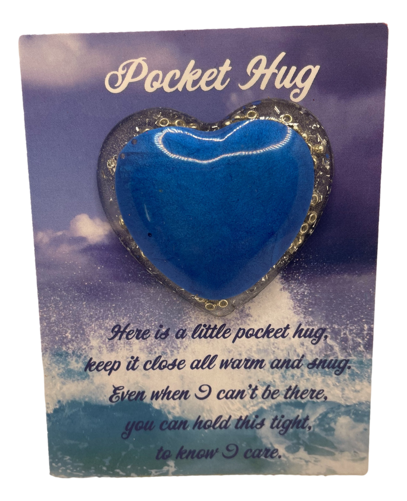 Silver & Blue Pocket Hug Heart