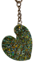 Sparkling Green & Teal Leaf Keychain